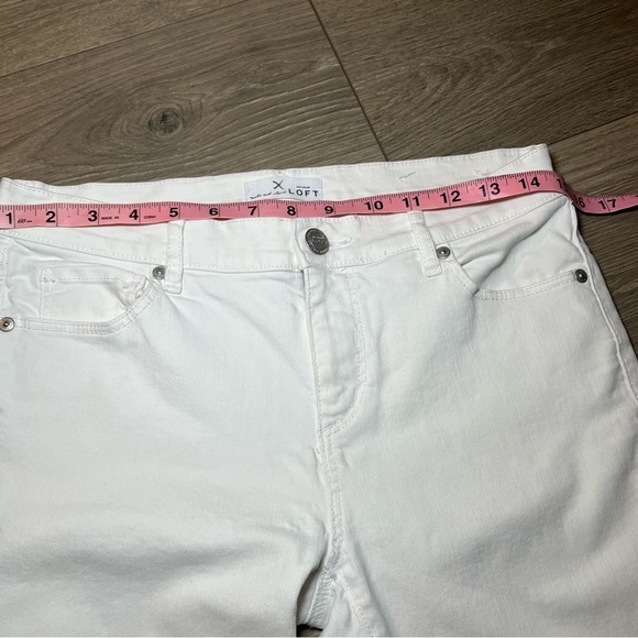 Ann Taylor LOFT White Denim Jeans Skinny Crop Size 27/4 - Picture 6 of 8